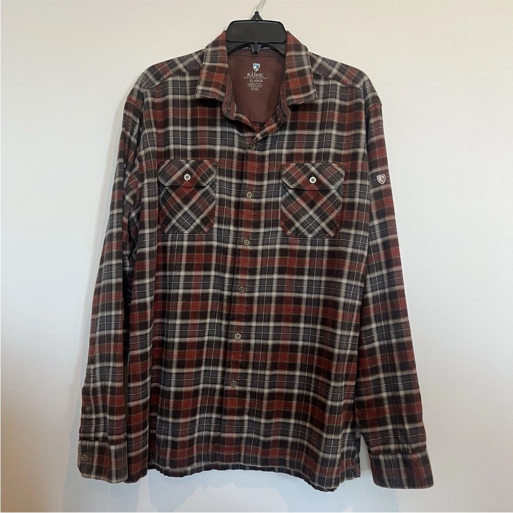 Kuhl Men’s Dillingr Flannel Redwood Plaid Button Down Long Sleeve Shirt size XL